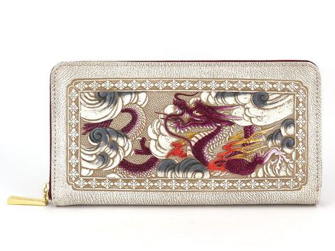 Dragon (Wine) Zippered Long Wallet