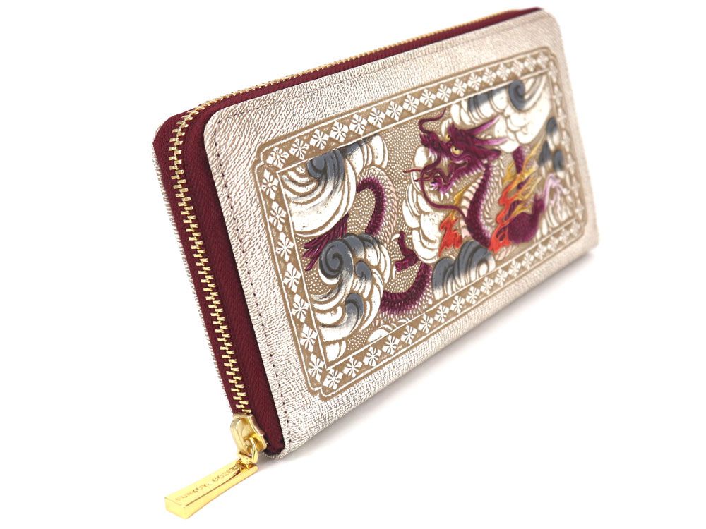 Dragon (Wine) Zippered Long Wallet