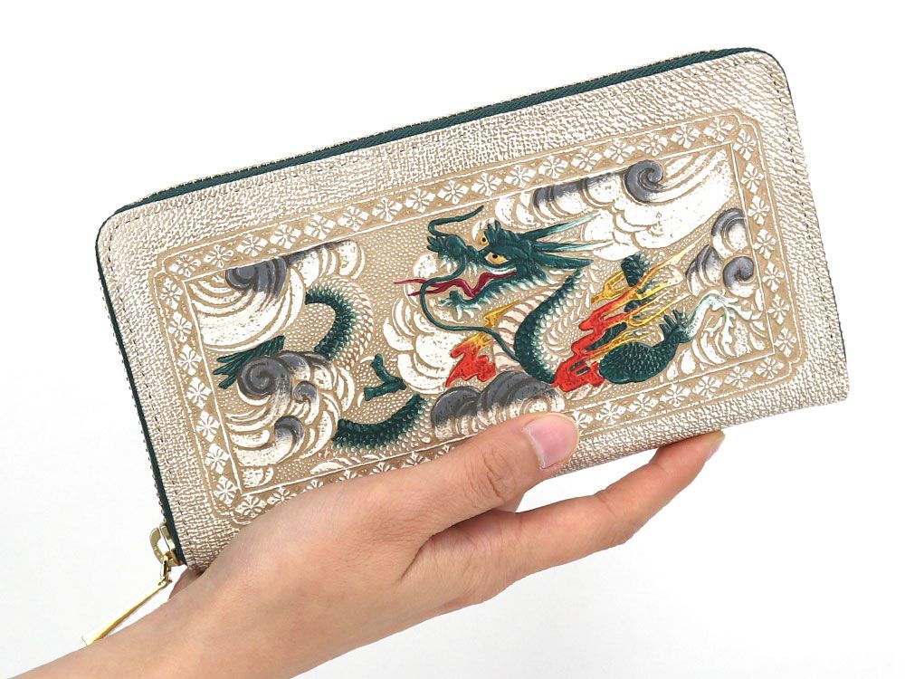 Dragon (Green) Zippered Long Wallet
