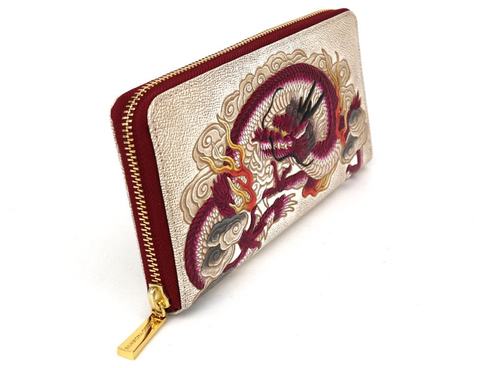 Dragon God (Wine) Zippered Long Wallet