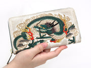 Dragon God (Green) Zippered Long Wallet