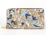 Arabesque (Blue) Zippered Long Wallet