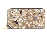 Arabesque (Brown) Zippered Long Wallet