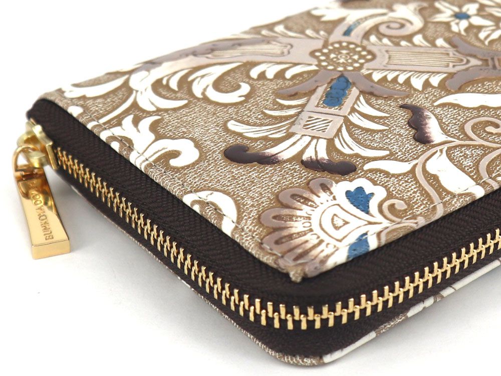 Arabesque (Brown) Zippered Long Wallet