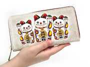 MANEKINEKO - Lucky Cat Zippered Long Wallet