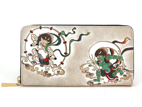 FUJIN RAIJIN - Gods of Wind and Thunder Zippered Long Wallet