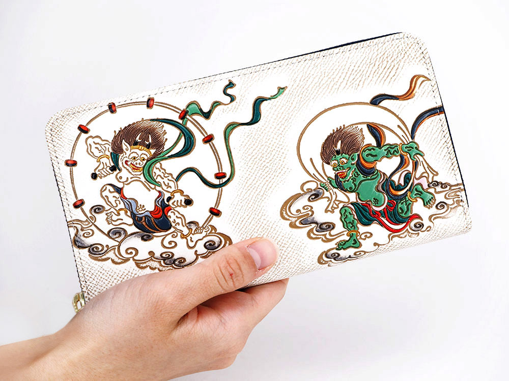 FUJIN RAIJIN - Gods of Wind and Thunder Zippered Long Wallet