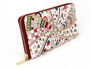 Glossy Hearts Zippered Long Wallet