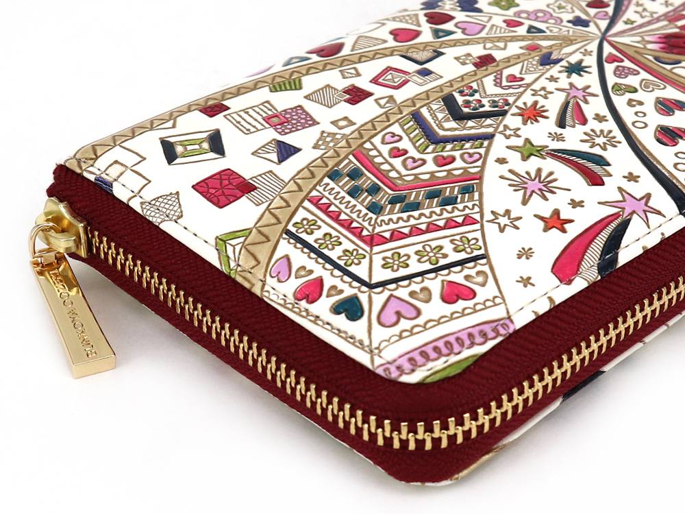 Glossy Hearts Zippered Long Wallet