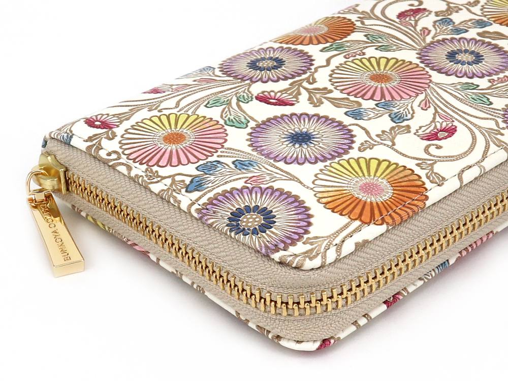 SARASAGIKU - Chrysanthemum Zippered Long Wallet
