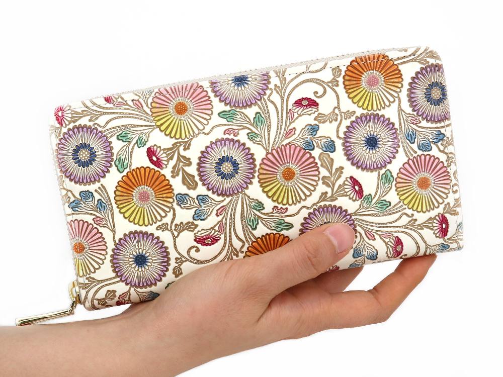 SARASAGIKU - Chrysanthemum Zippered Long Wallet