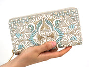 Rocaille (Blue) Zippered Long Wallet