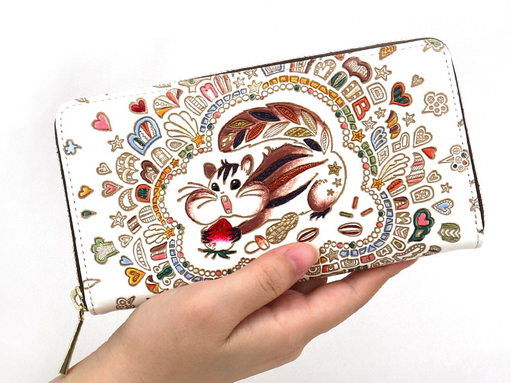 Foodie Squirrel Zippered Long Wallet