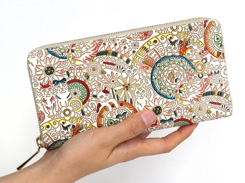 Camouflaged Cats Zippered Long Wallet