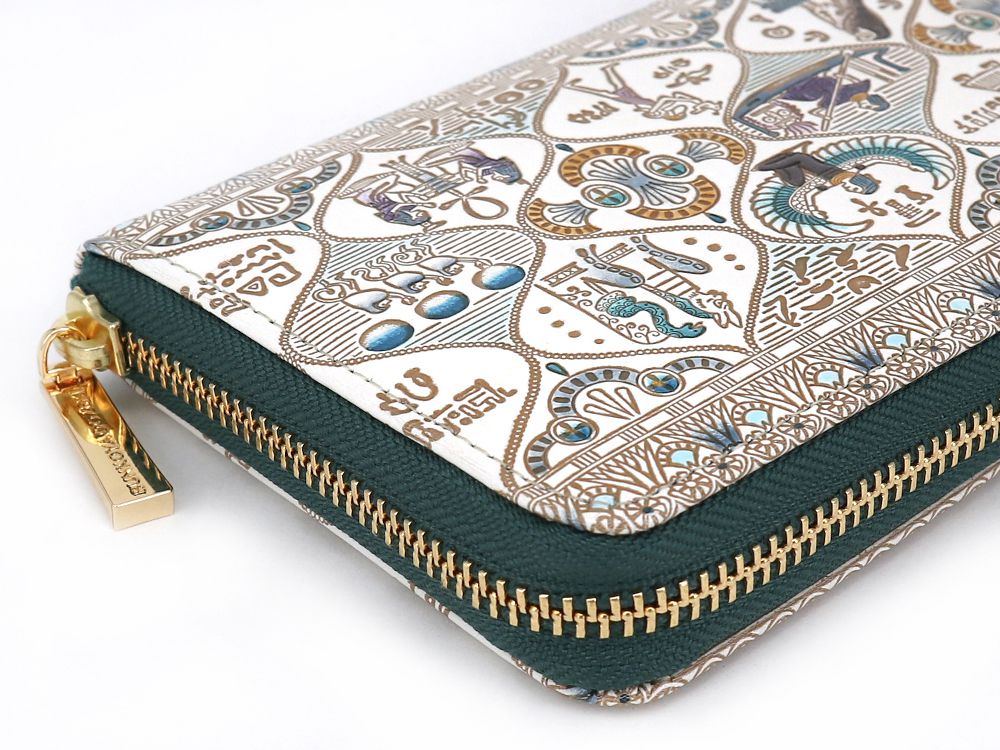 Egyptian Design (#1) Zippered Long Wallet