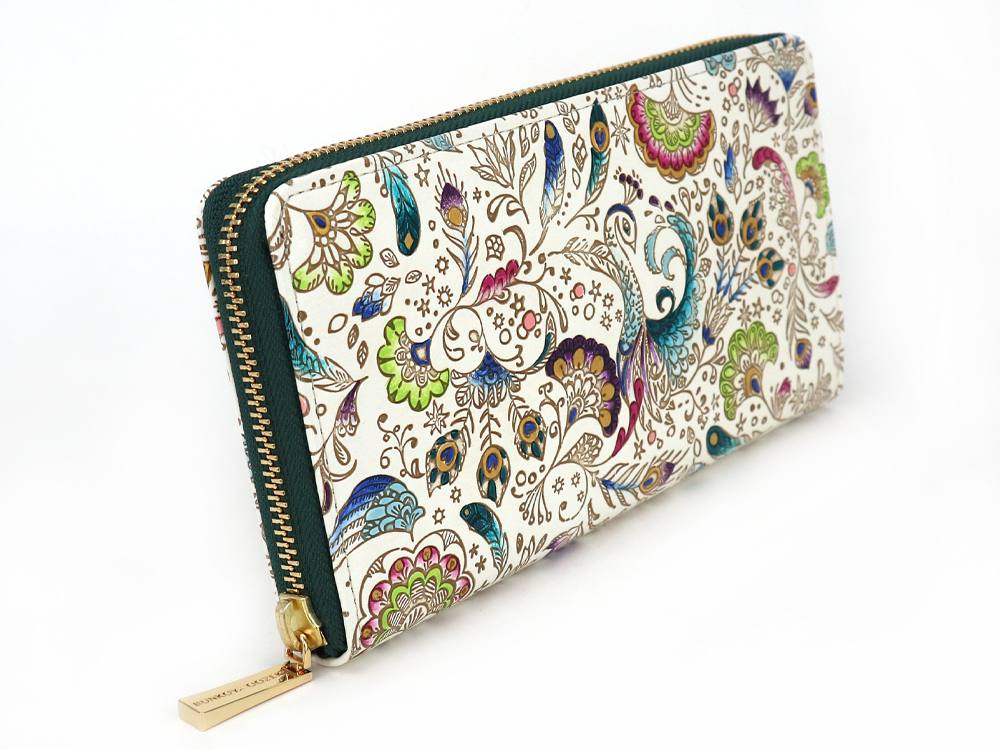 Peacock Zippered Long Wallet