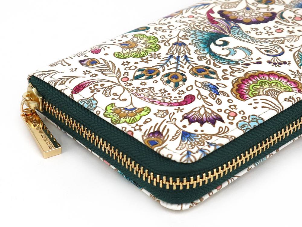 Peacock Zippered Long Wallet