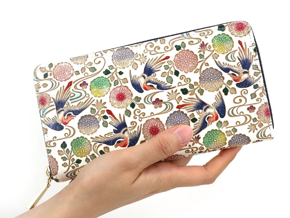 KACHO - Birds and Flowers Zippered Long Wallet