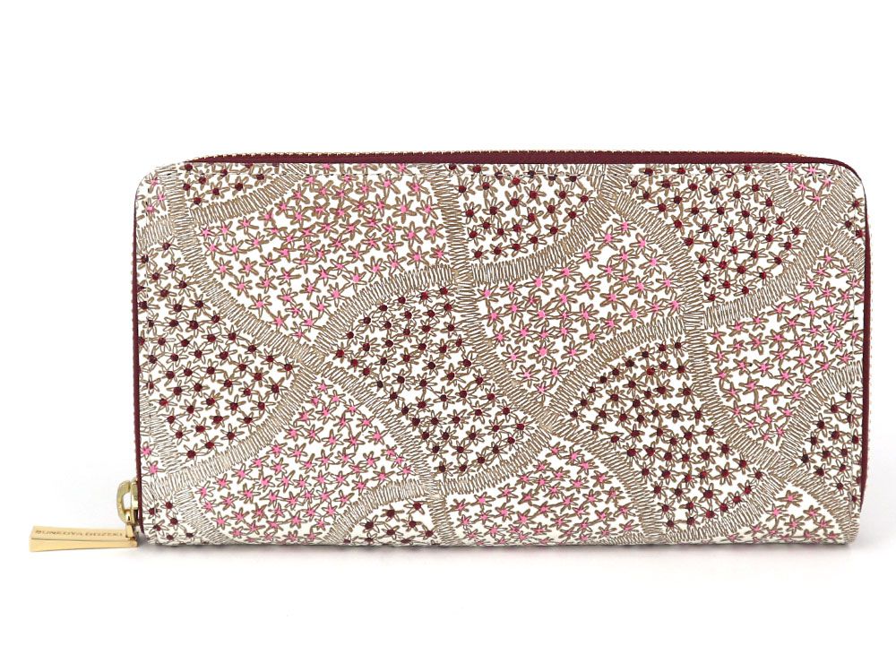CHIRIMEN Fabric (Pink) Zippered Long Wallet