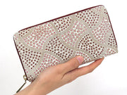 CHIRIMEN Fabric (Pink) Zippered Long Wallet