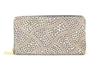 CHIRIMEN Fabric (Green) Zippered Long Wallet