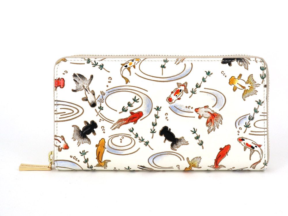 Gold Fishes Zippered Long Wallet