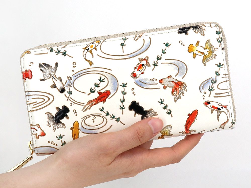Gold Fishes Zippered Long Wallet