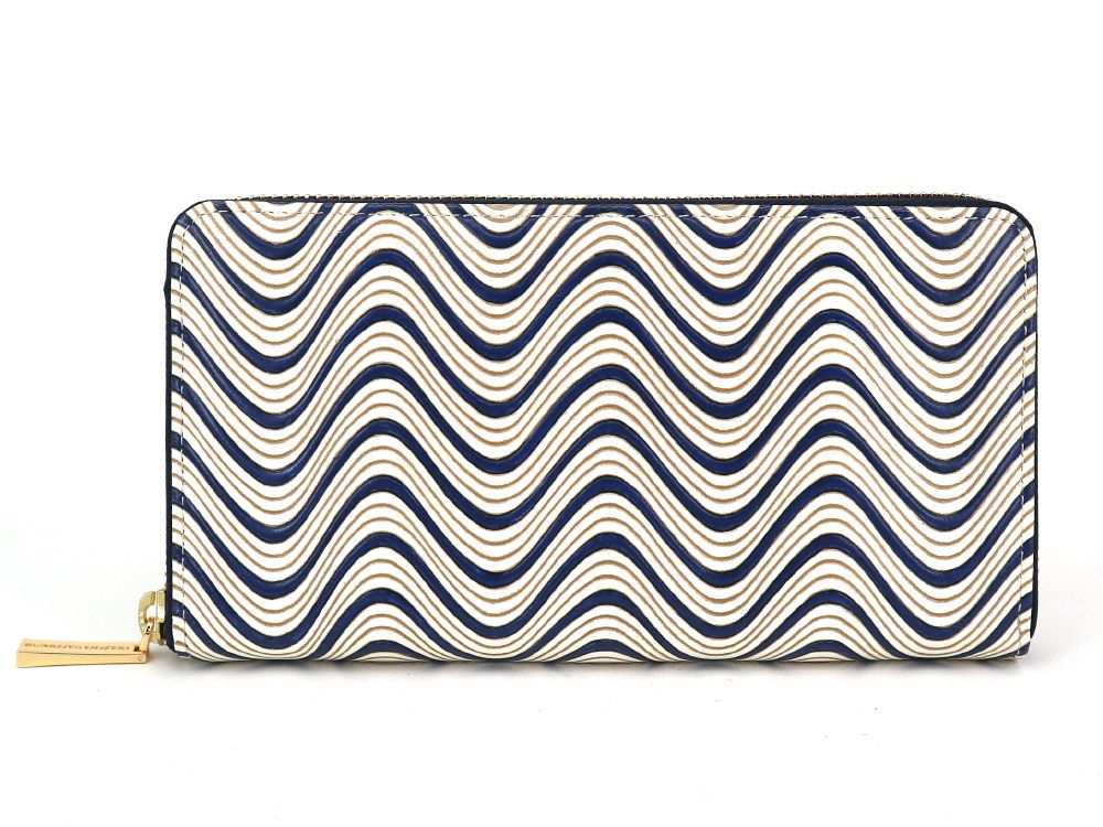 YOKONAMI Waves (Navy) Zippered Long Wallet