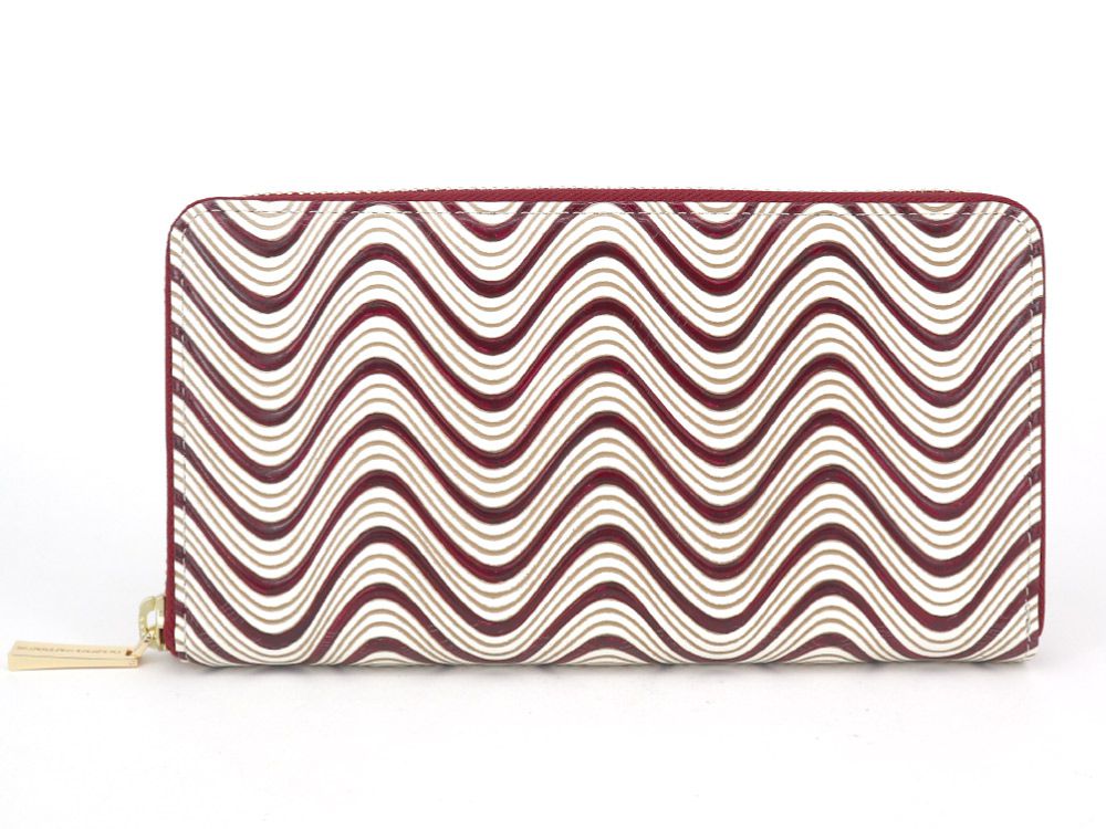 YOKONAMI Waves (Wine) Zippered Long Wallet