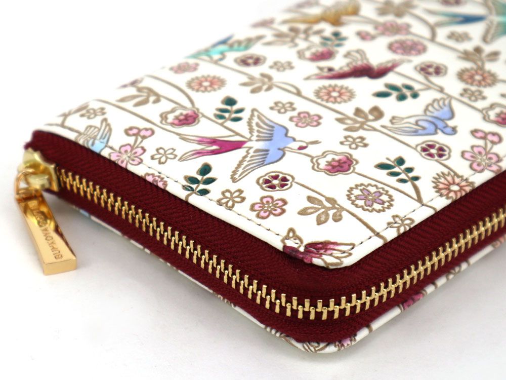 Birds and Cherry Blossoms Zippered Long Wallet