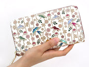 Birds and Cherry Blossoms Zippered Long Wallet