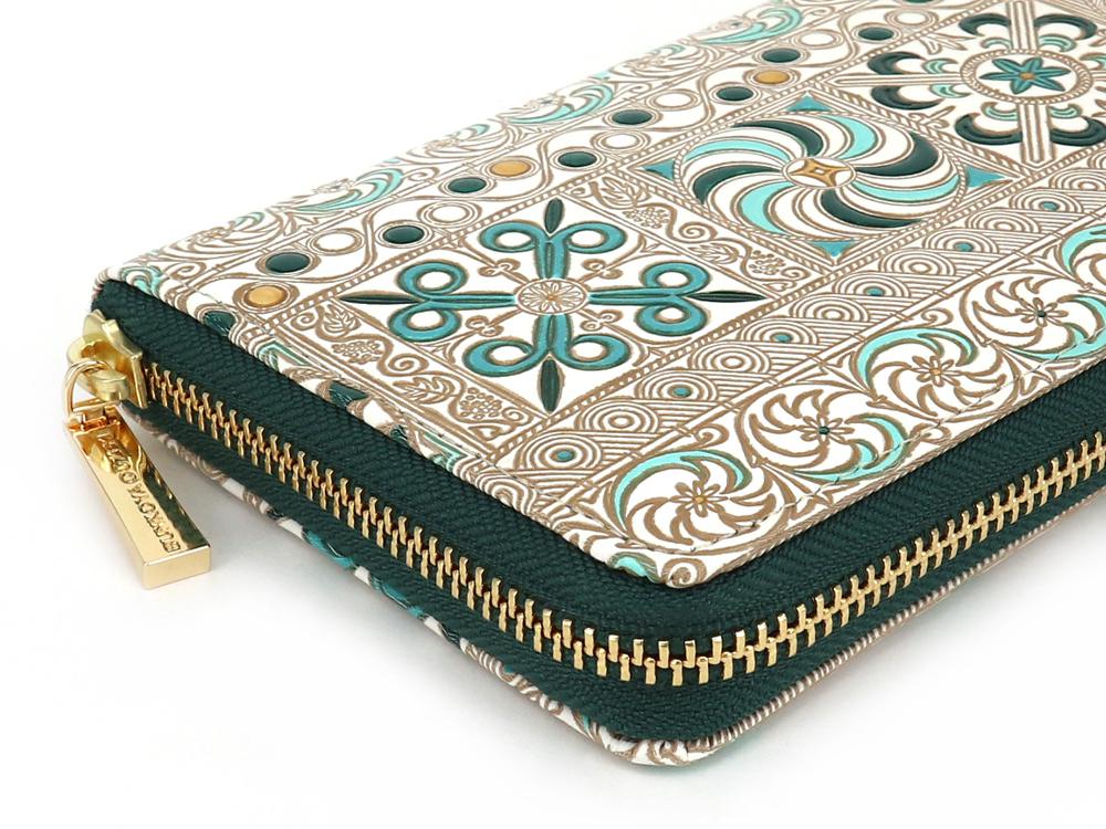 KINSHA - Persia Tiles (Green) Zippered Long Wallet