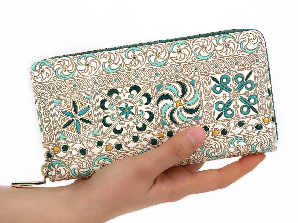 KINSHA - Persia Tiles (Green) Zippered Long Wallet