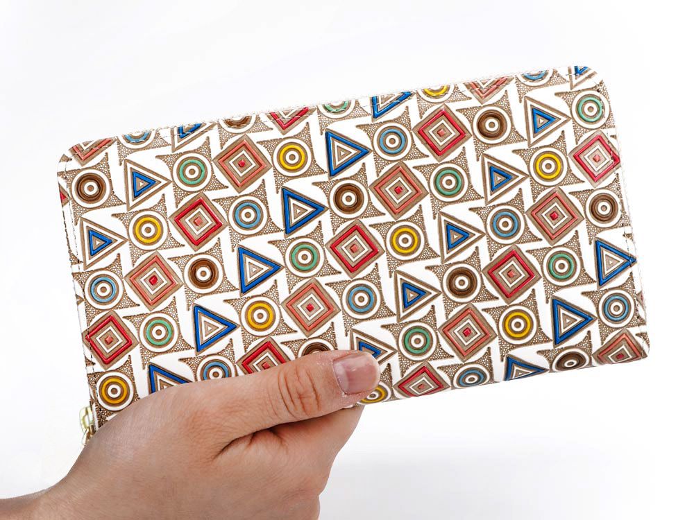 Circles, Triangles and Squares Zippered Long Wallet
