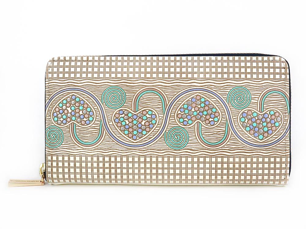 Silver Hearts (Mint Green) Zippered Long Wallet