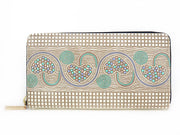 Silver Hearts (Mint Green) Zippered Long Wallet