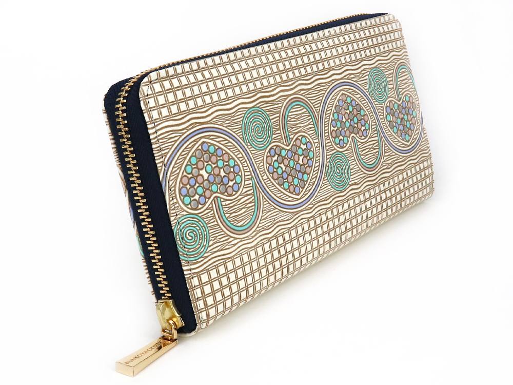 Silver Hearts (Mint Green) Zippered Long Wallet