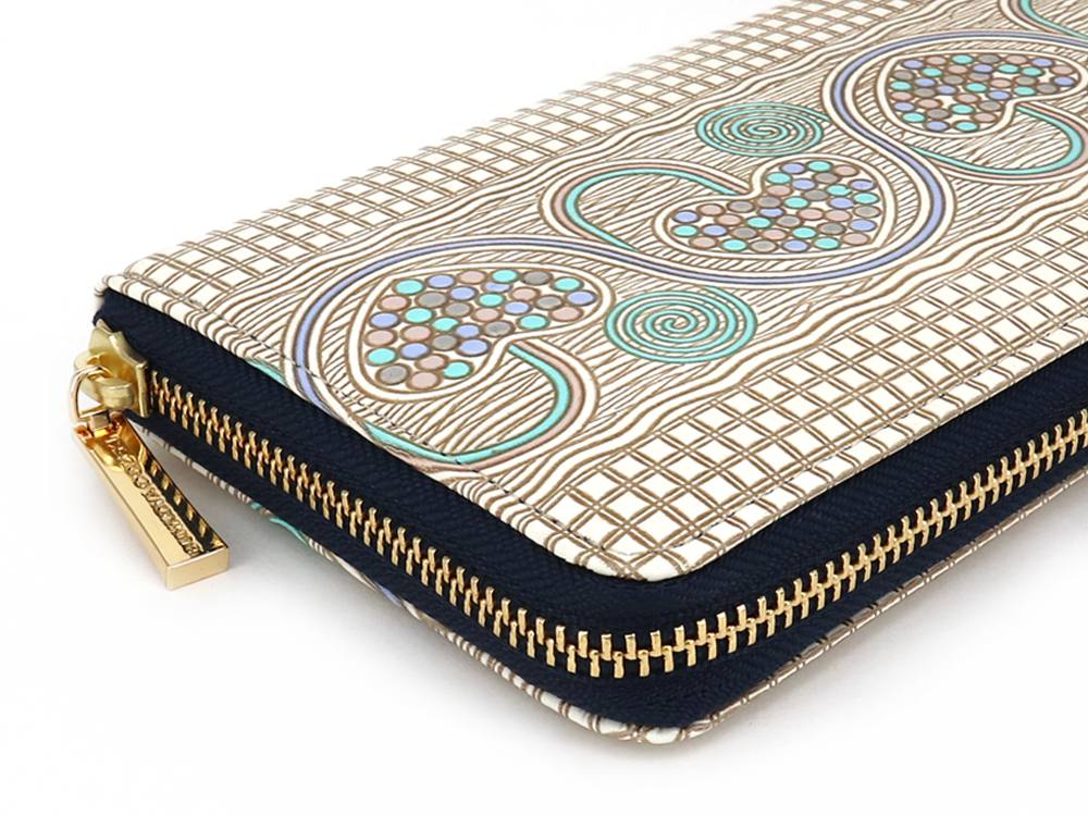 Silver Hearts (Mint Green) Zippered Long Wallet