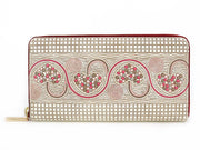 Silver Hearts (Mocha Pink) Zippered Long Wallet