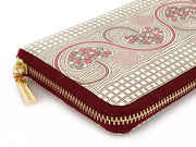 Silver Hearts (Mocha Pink) Zippered Long Wallet