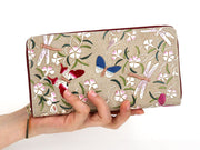 Dianthus Flowers Zippered Long Wallet