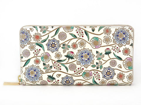 Dahlia (Cobalt Blue) Zippered Long Wallet