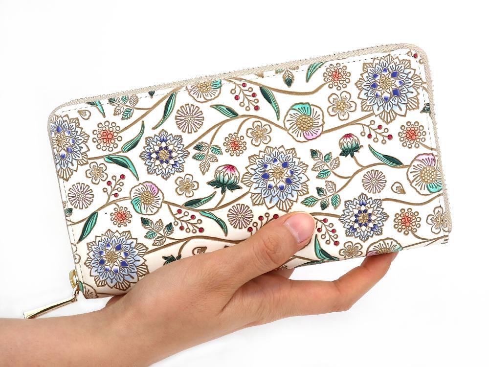 Dahlia (Cobalt Blue) Zippered Long Wallet