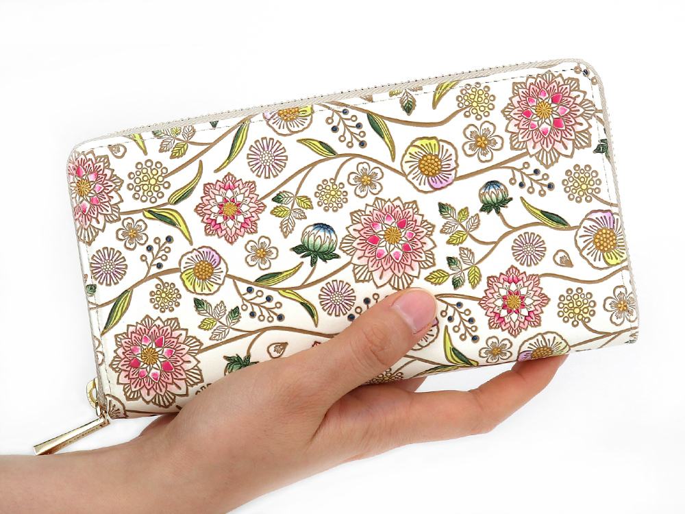 Dahlia (Berry Pink) Zippered Long Wallet