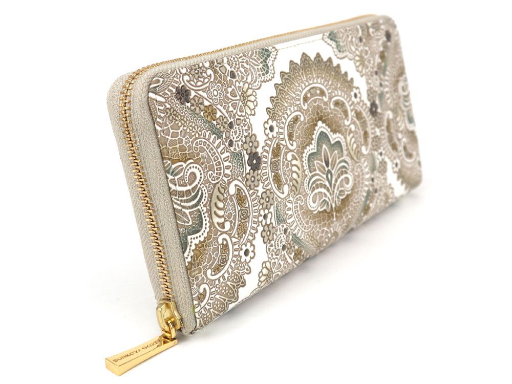 Antique Lace (Green) Zippered Long Wallet