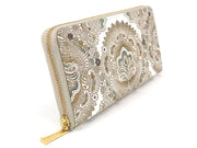 Antique Lace (Green) Zippered Long Wallet