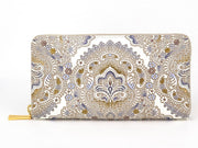 Antique Lace (Blue) Zippered Long Wallet