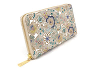 Spring Bloom (Blue) Zippered Long Wallet