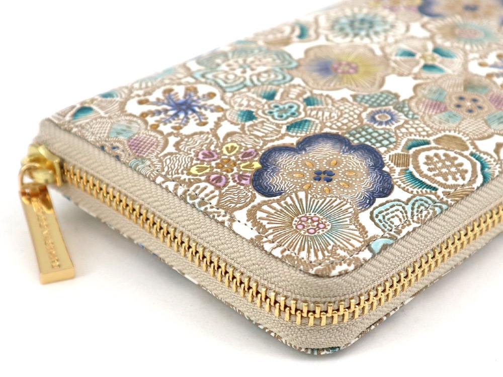 Spring Bloom (Blue) Zippered Long Wallet