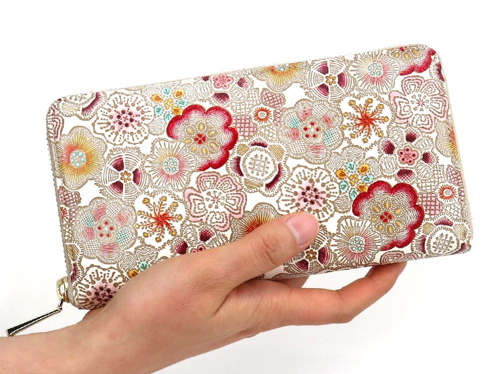 Spring Bloom (Red) Zippered Long Wallet
